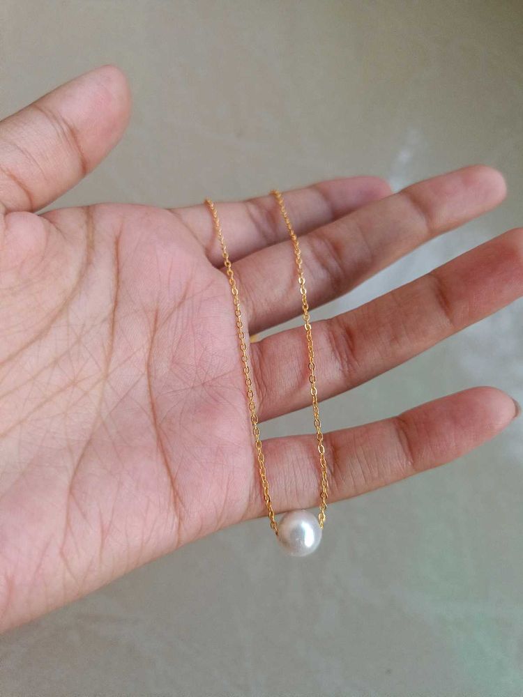 Beautiful Pearl Pendant Gold Necklace💛