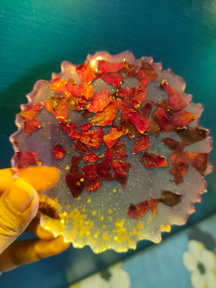 Resin Rose Coaster