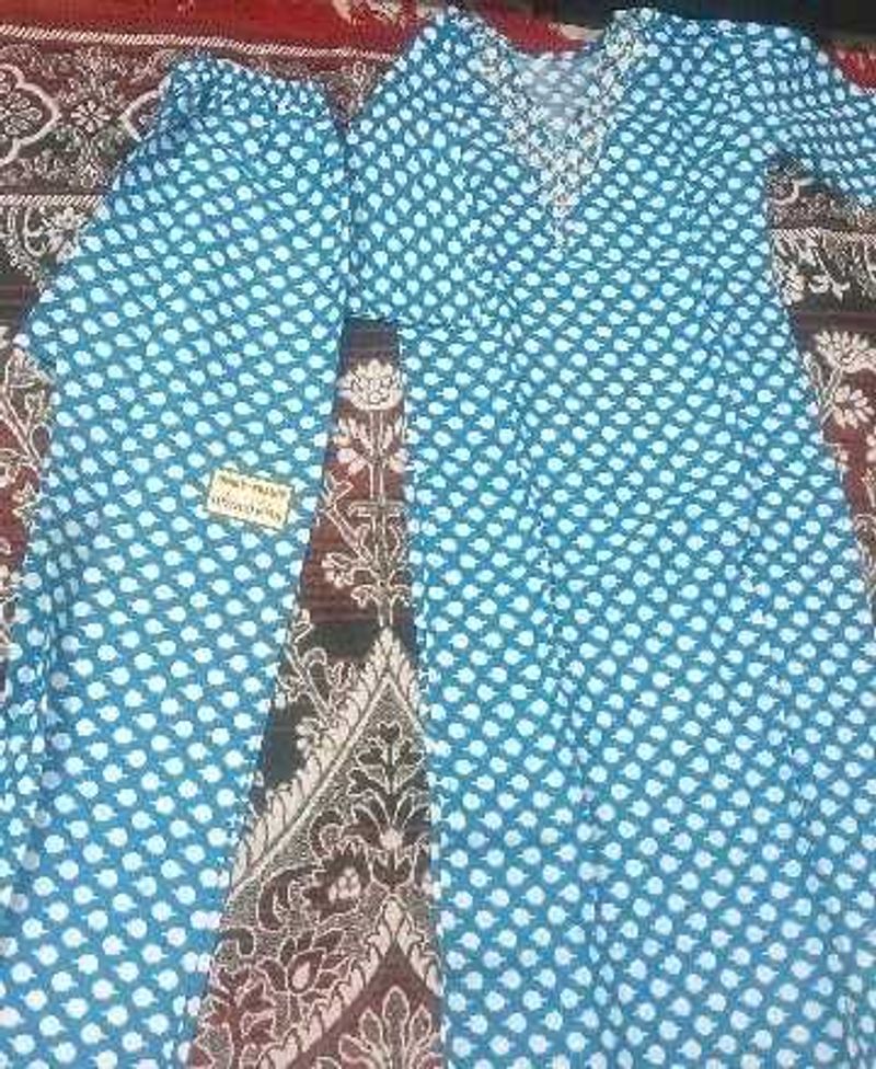 Blue Polka Dot Kurta Set