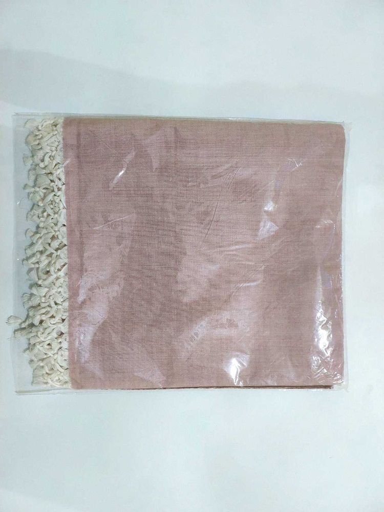 Mauve Throw Blanket with Fringe