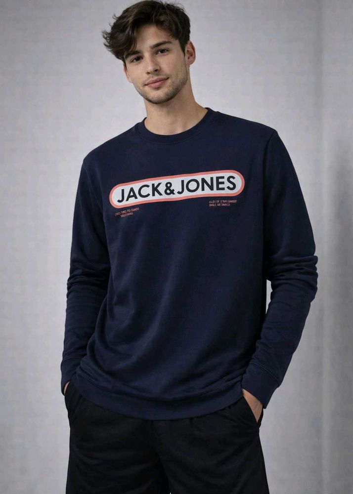 JACK&amp;JONES Navy Logo Sweatshirt