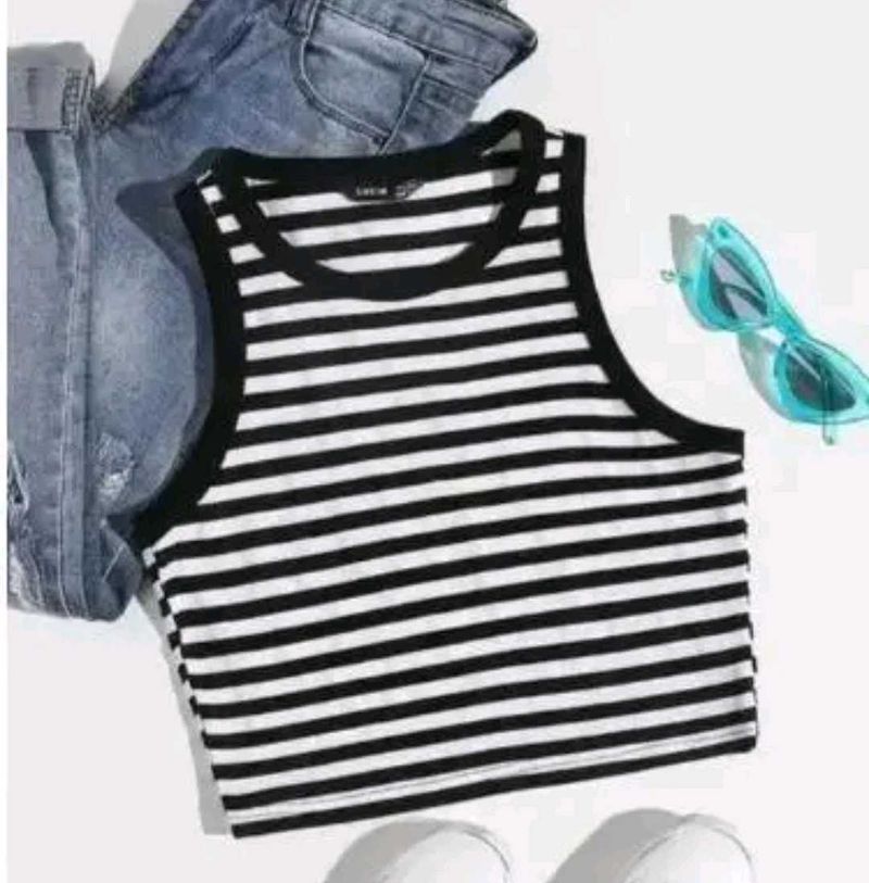 Striped Crop Tank Top