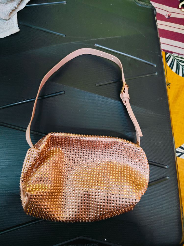 Sparkly Rose Gold Shoulder Bag
