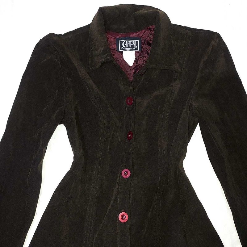 Velvet Maroon Blazer Type Jacket