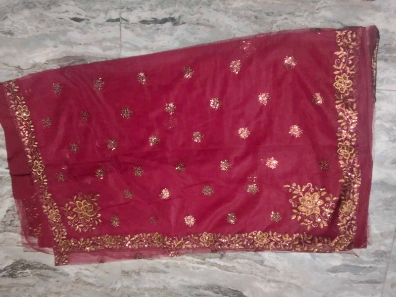 Embroidered Maroon Net saree 💝💖