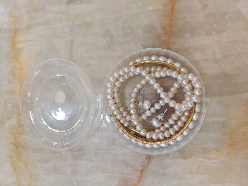 💯 Authentic Pearl Jewelry Set With Bangles