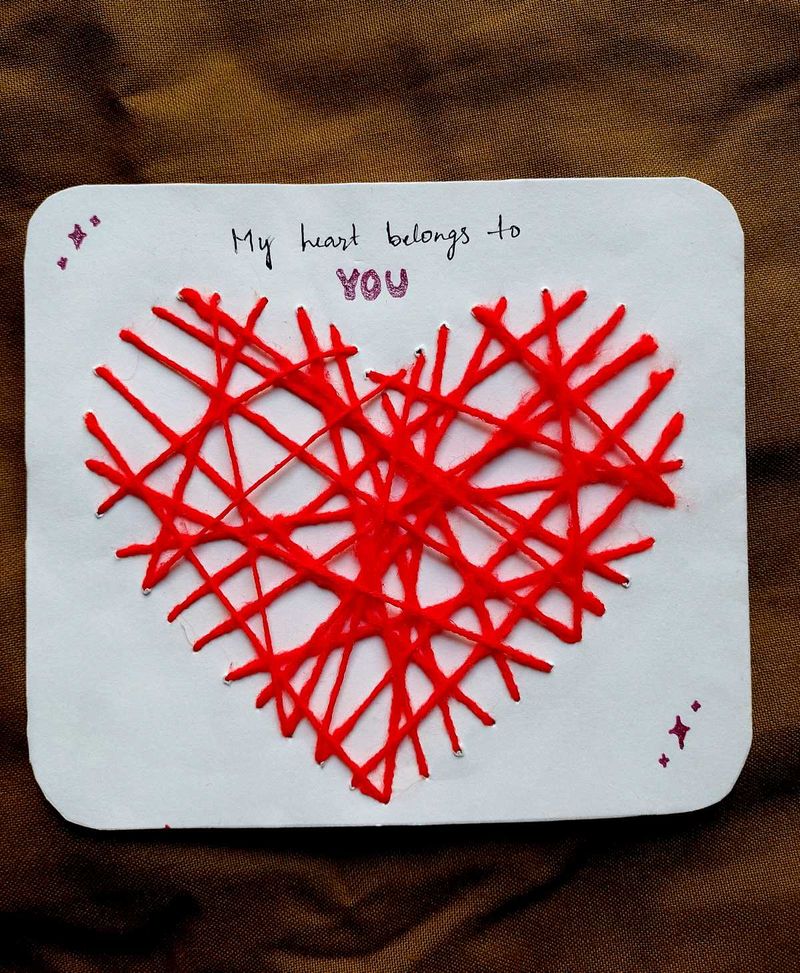 Handmade Embroidered Heart Card ❤️