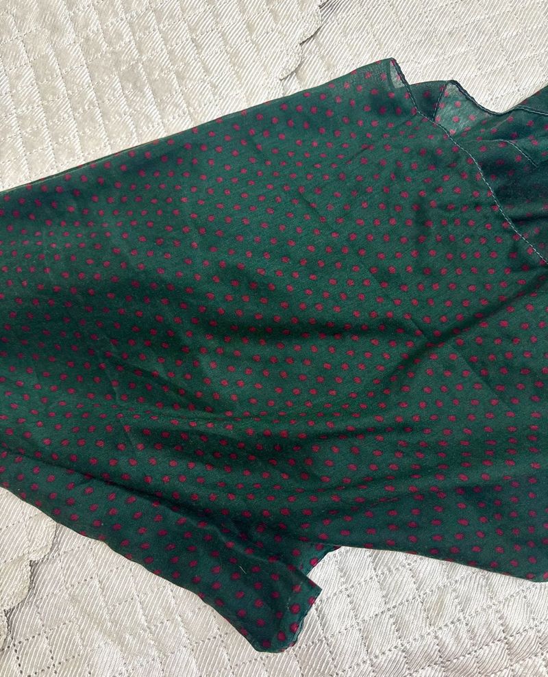 Green Polka Dot Scarf
