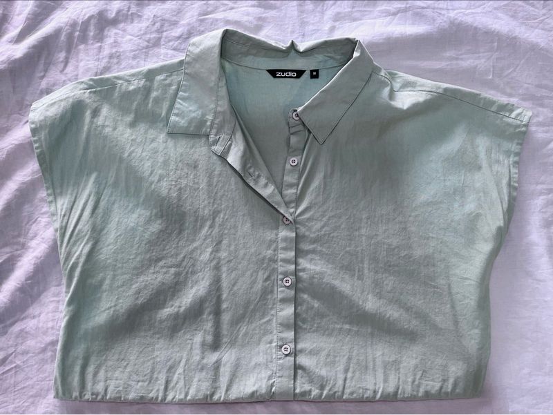 Mint Green Button-Down Shirt