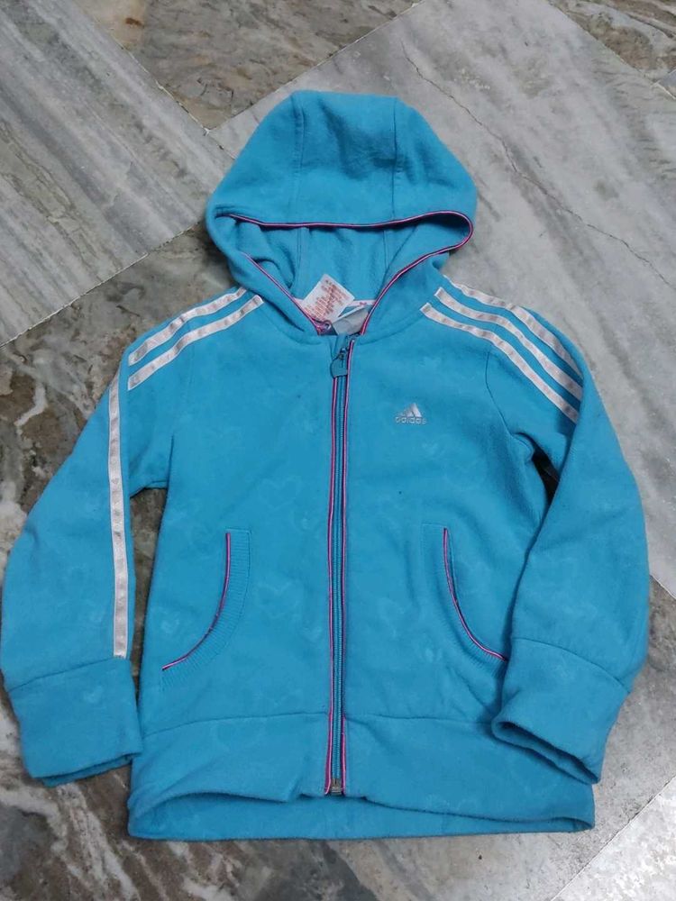 Adidas Kids Blue Zip-Up Hoodie