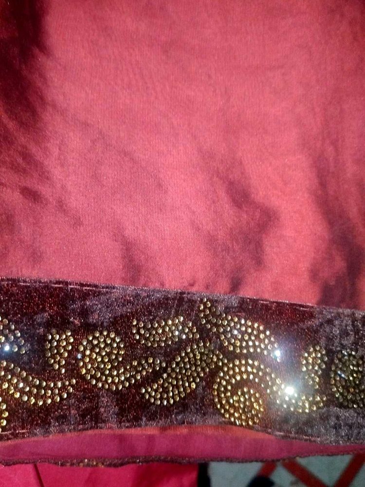 Elegant Maroon saree with Blouse