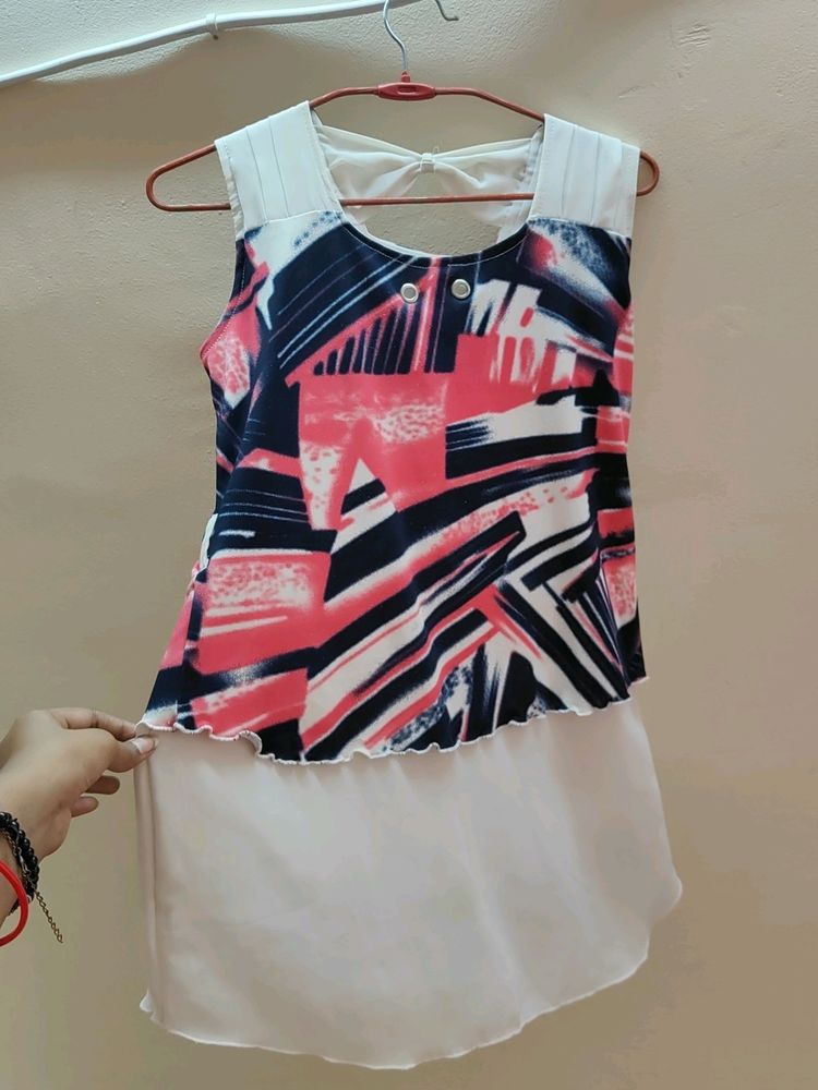 Pink And White Top