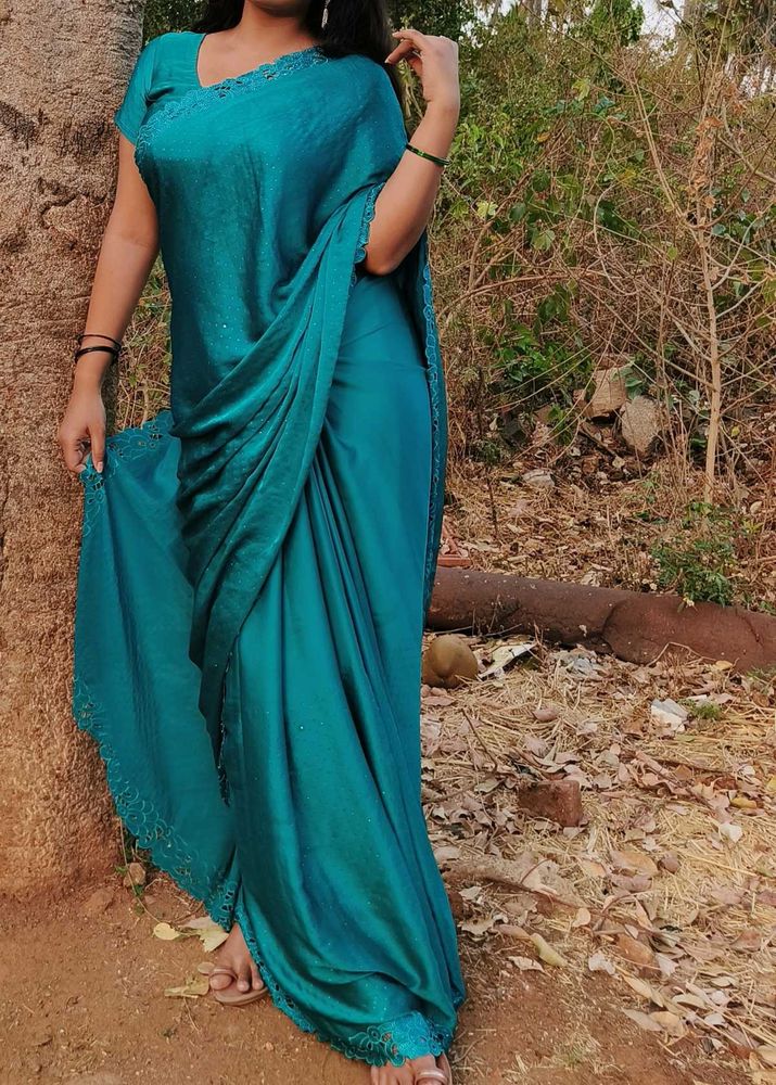 Elegant Teal Saree