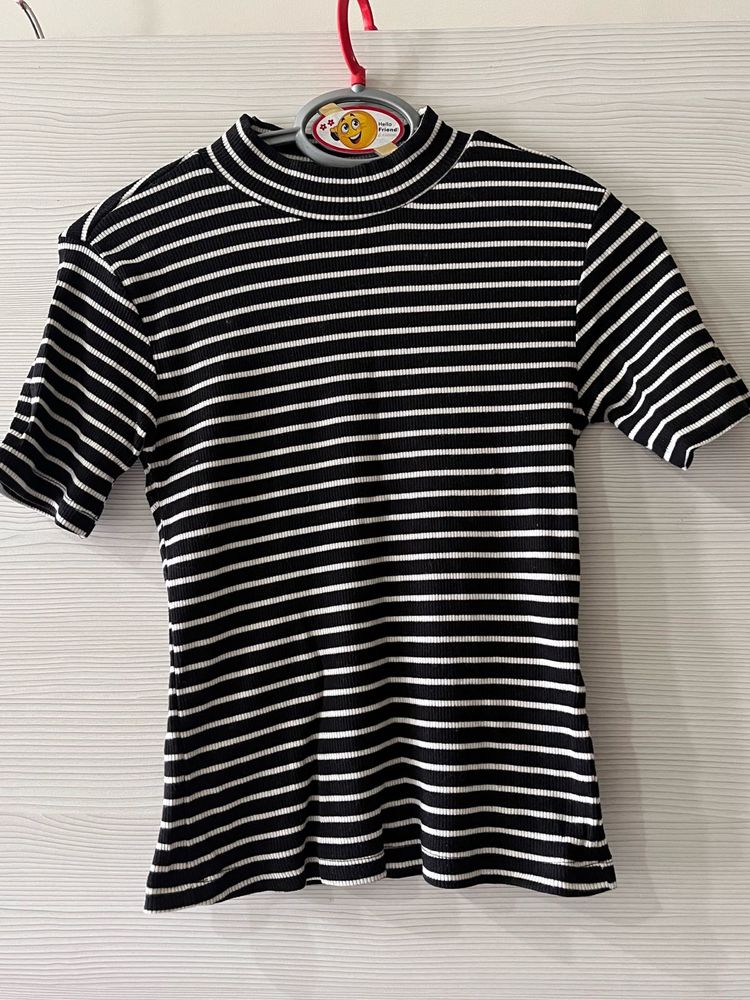 Striped Ribbed Top