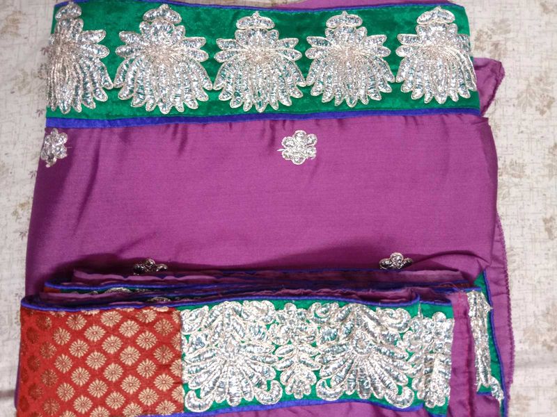Purple Saree With Blouse