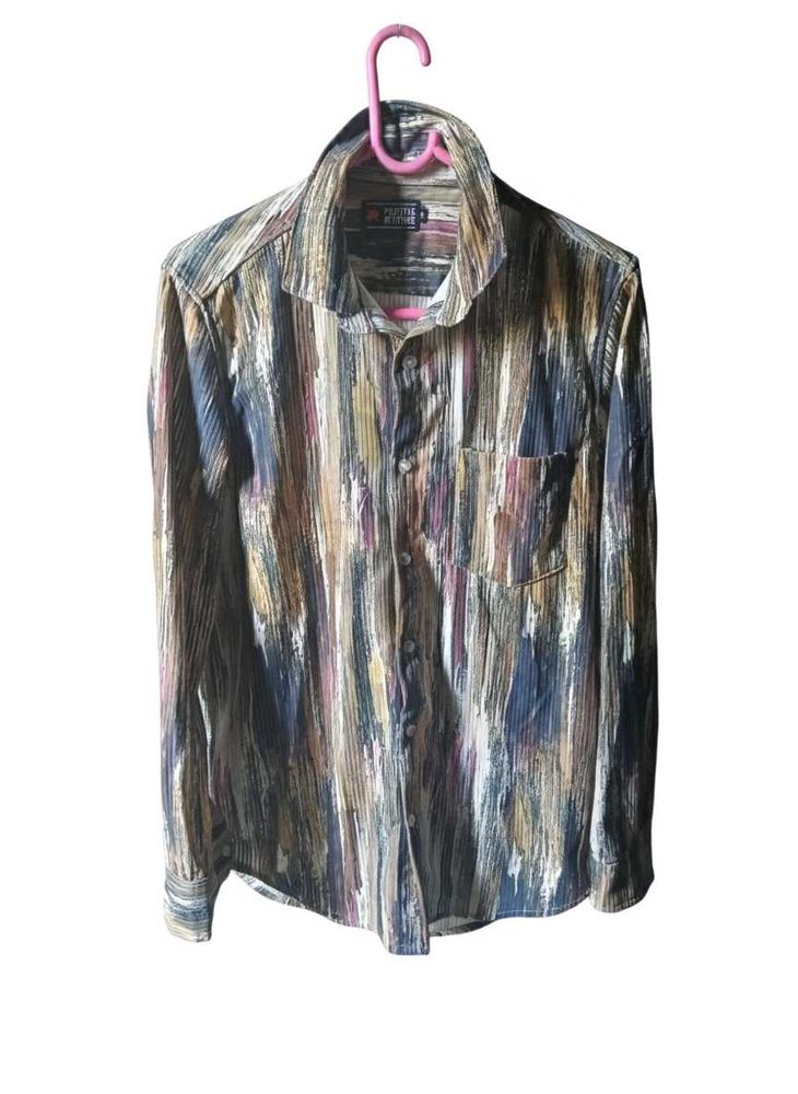 Abstract Print Button-Down Shirt