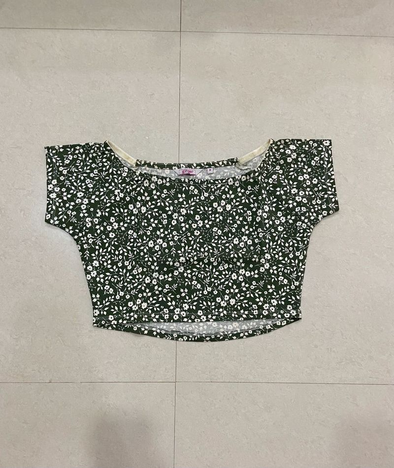 Ginger Floral Print Crop Top
