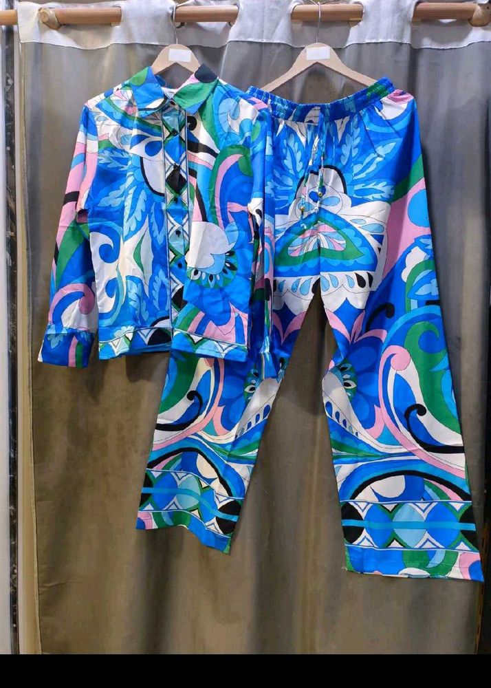 Retro Print Two-Piece Outfit