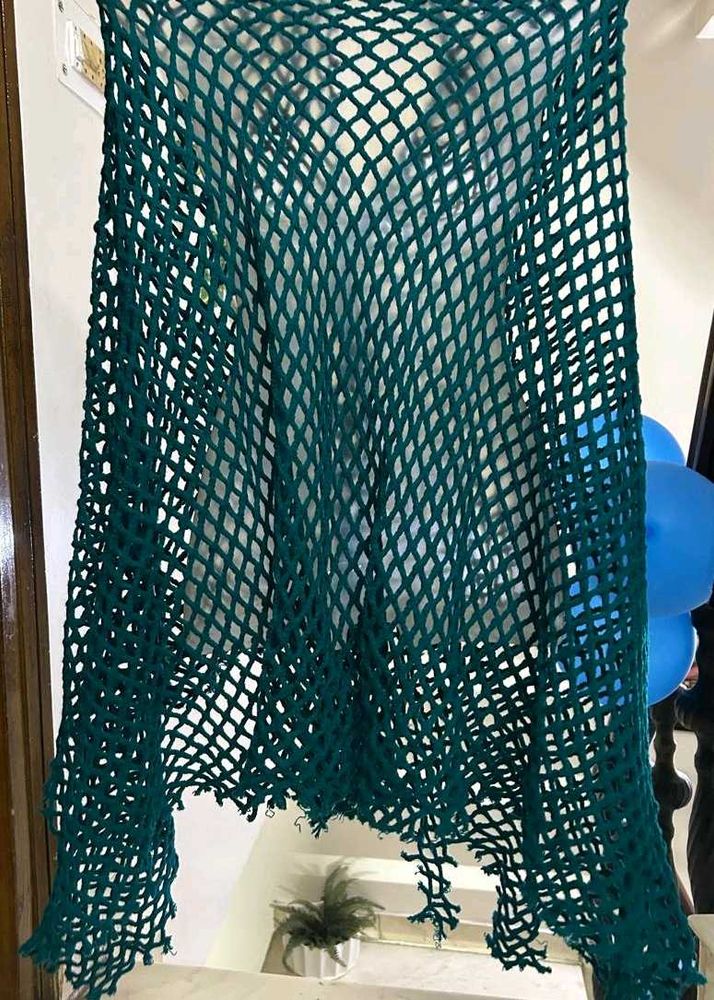 Green Crocheted Scarf