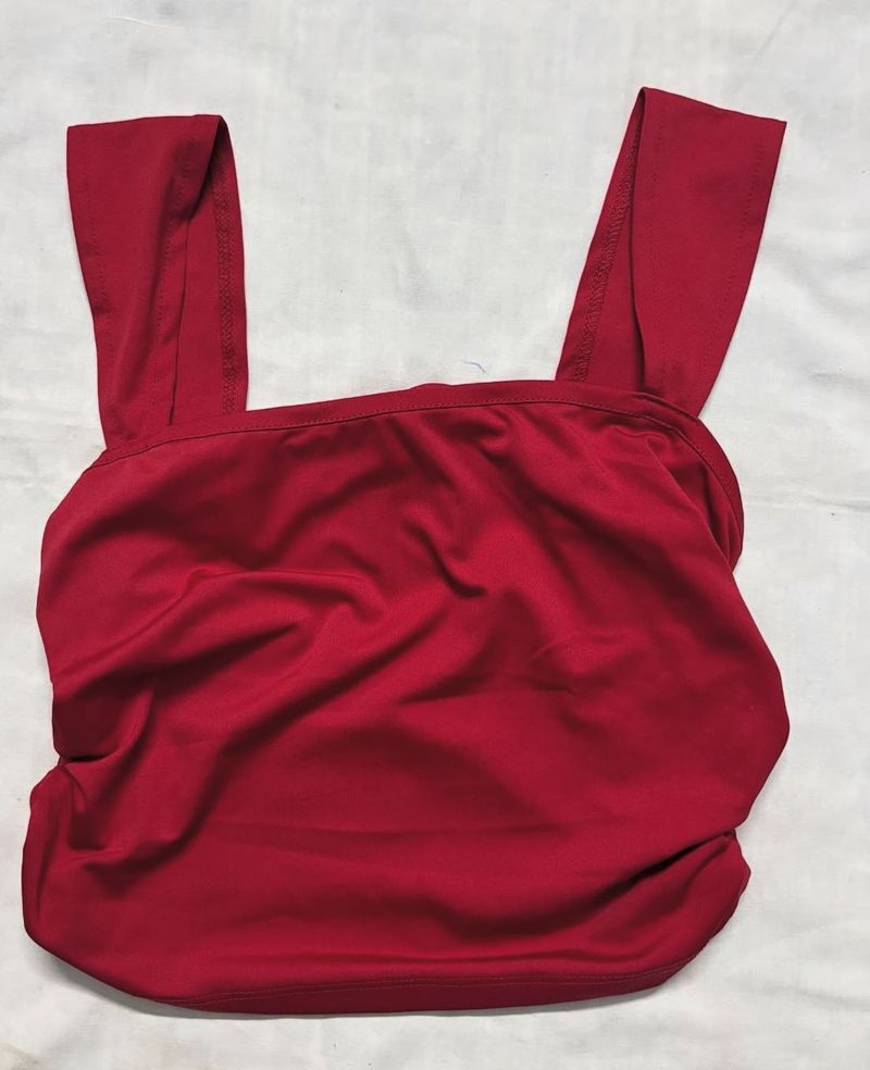 Red Rushed Top