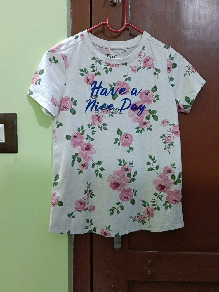 Floral &#39;Have a Nice Day&#39; Tee