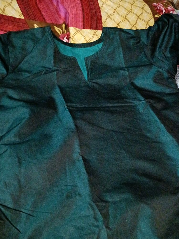Peacock Green Colour Kurti With Astar
