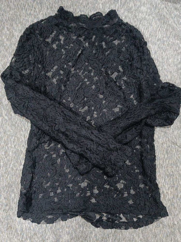 Elegant Black Lace Top