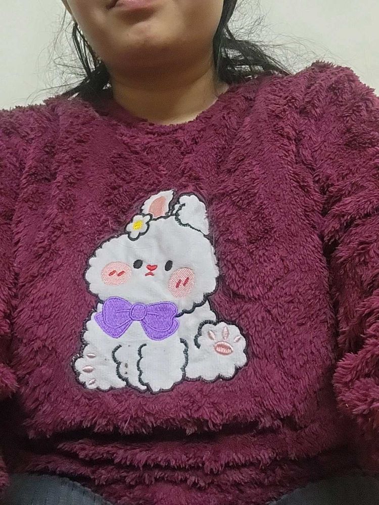 Cute Plush Bunny Top