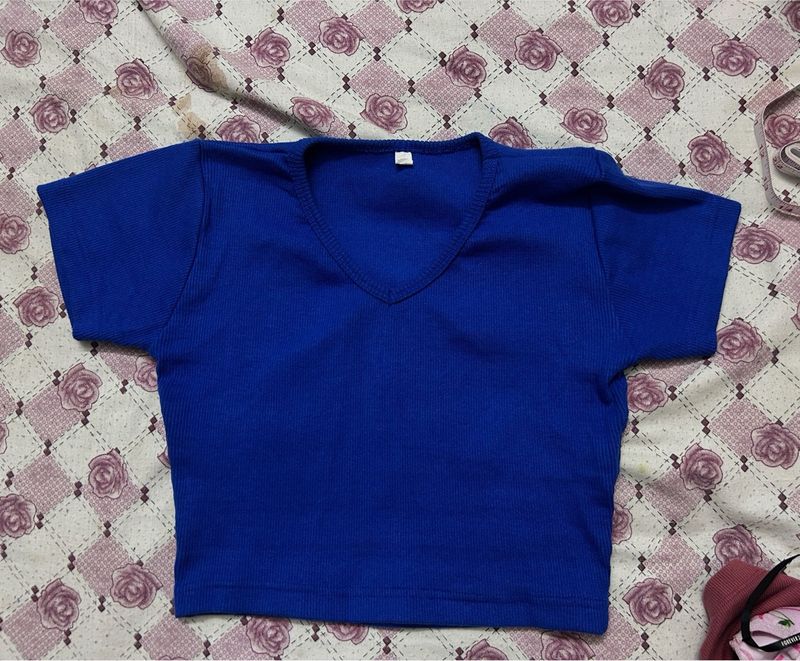 Blue V-Neck T-Shirt