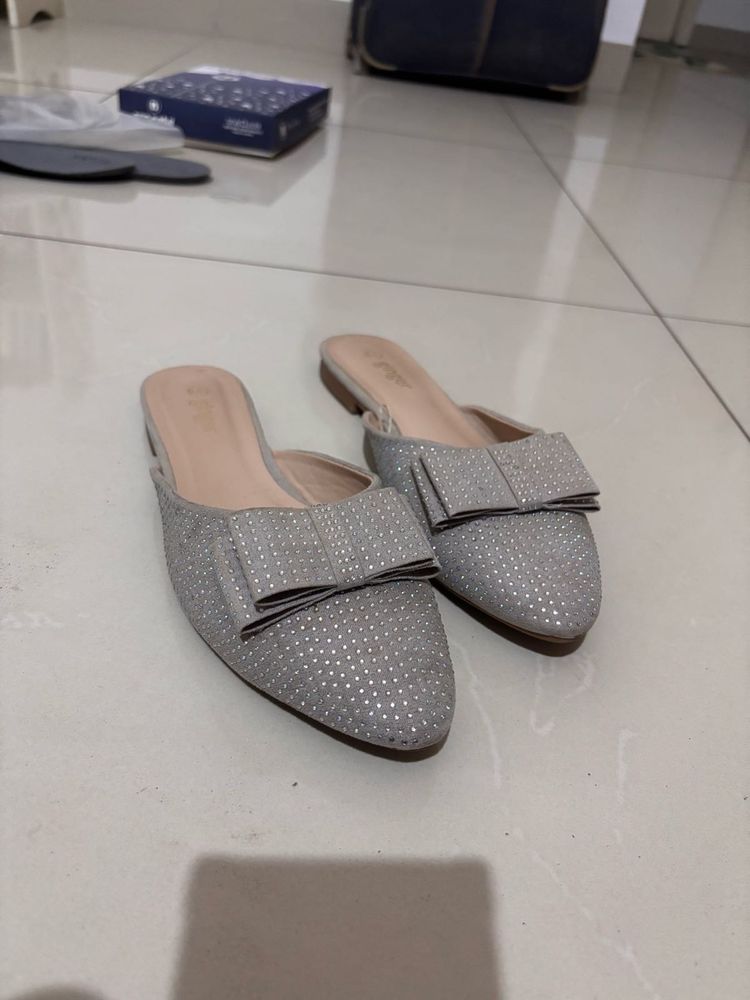 Beautiful Ethnic Silver Mules For Sale!