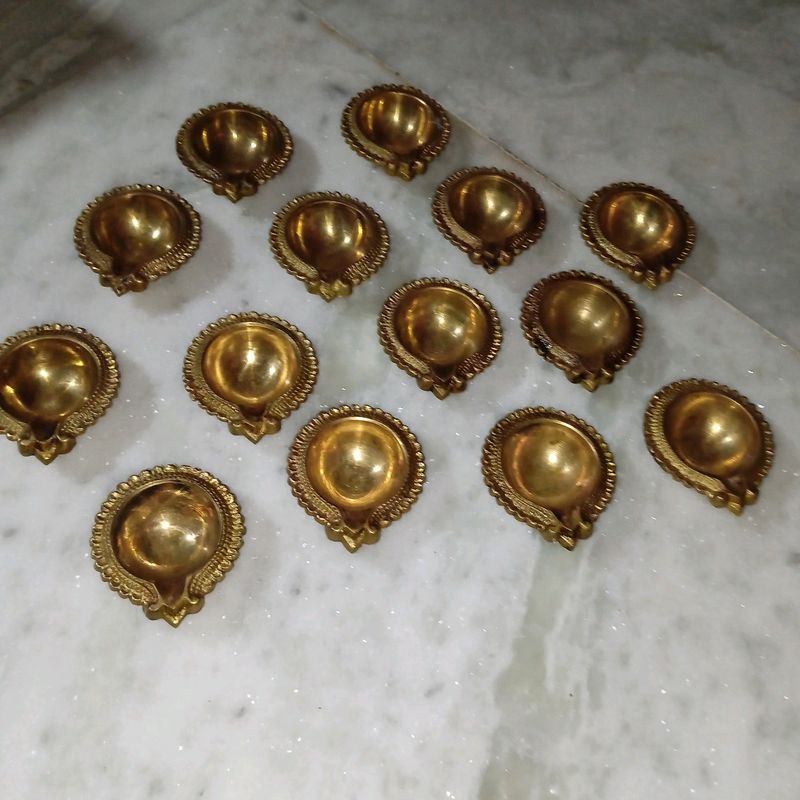 Brass Dhan Kuber Diya (Pack Of 14)