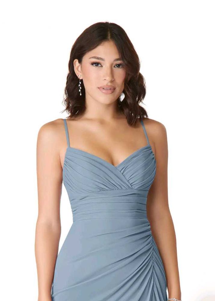 Elegant Dusty Blue Azazie Dress ( A8)