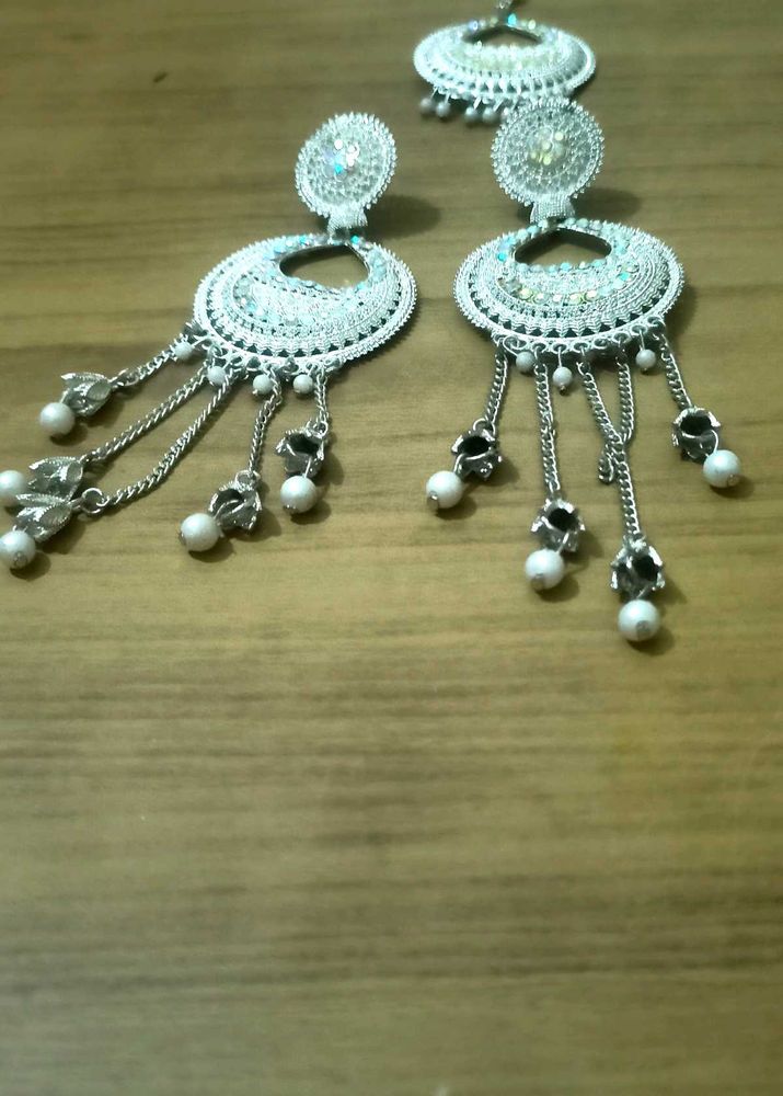 Silver Tone Dangle Earrings