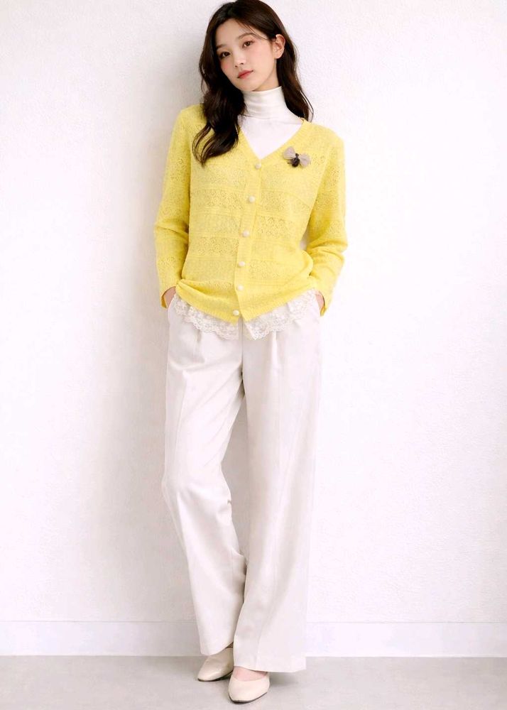 Yellow Lace Cardigan