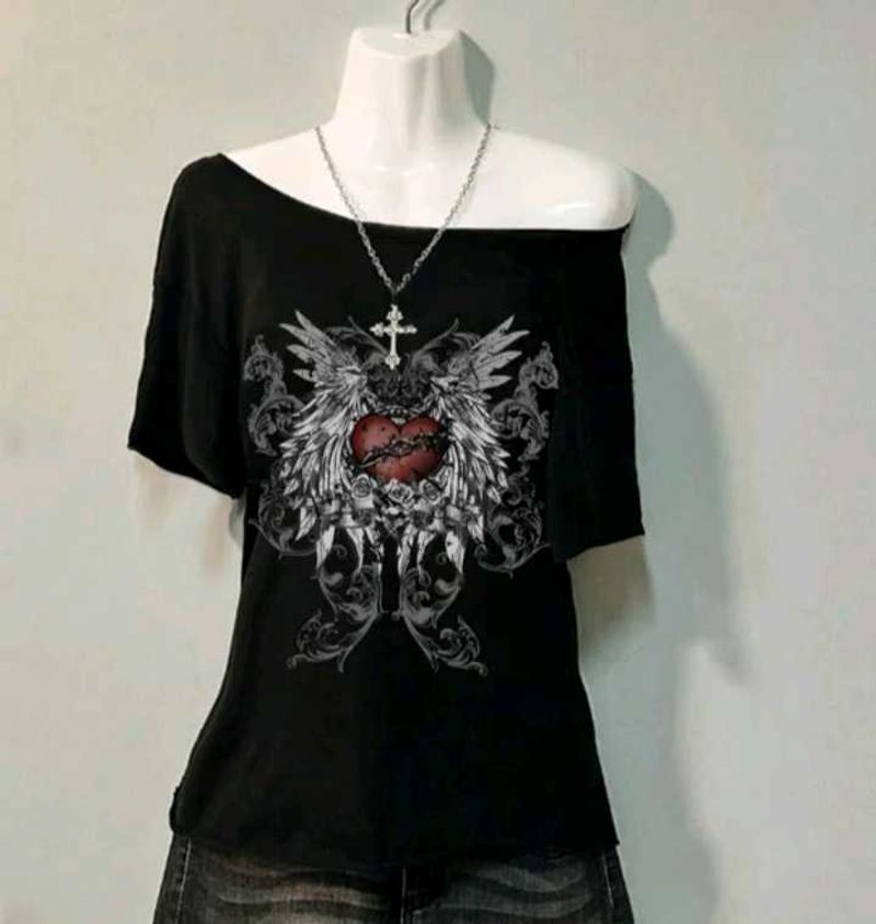 Grunge Off Shoulder Top