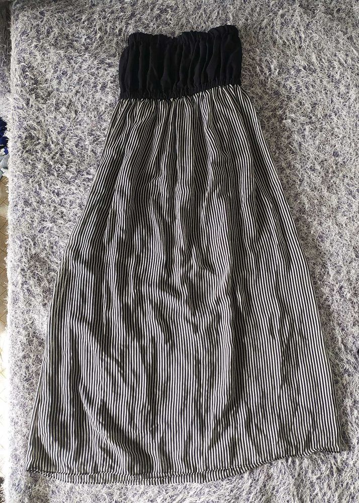 Striped Strapless Dress