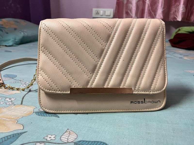 Women White Sling Bag