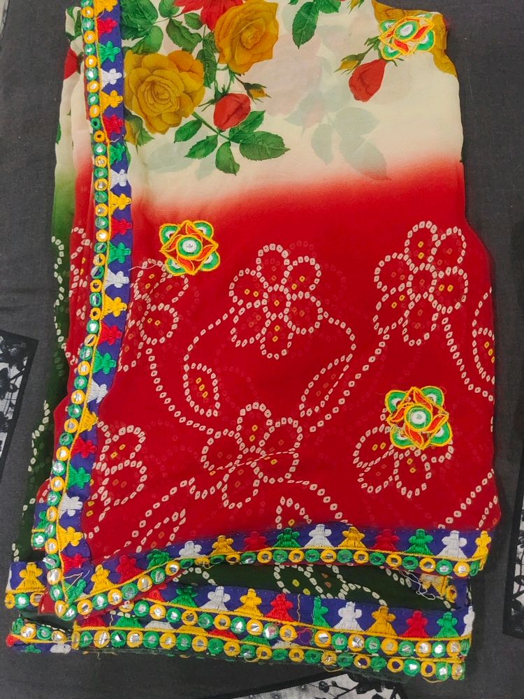 Printed Chiffon Saree