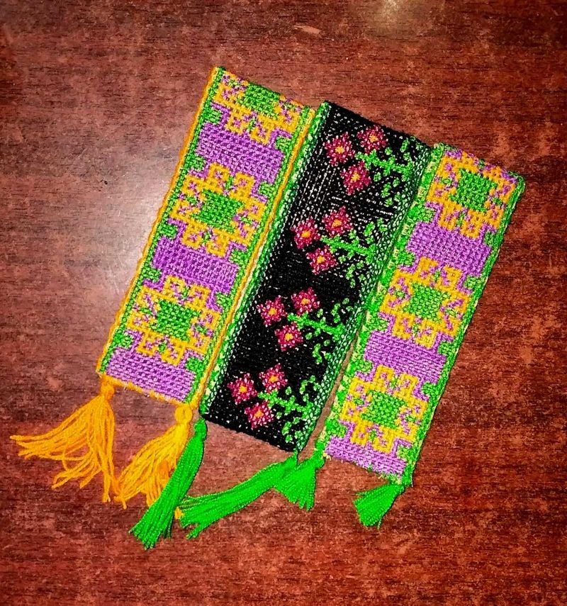 Bookmark Cross Stitch Handmade 3 Pieces