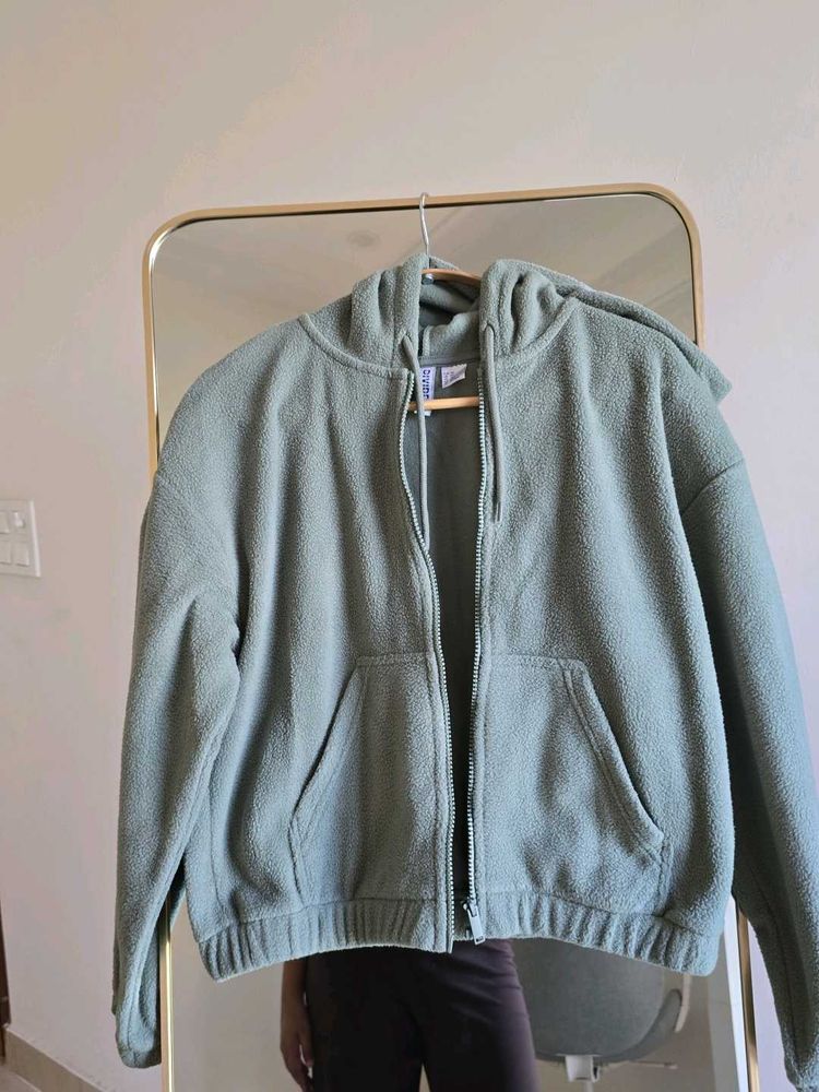 H&amp;M Green Fleece Hoodie