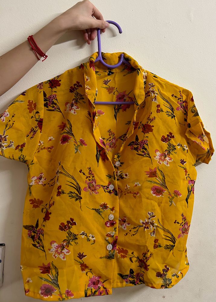 Cropped Floral Shirt