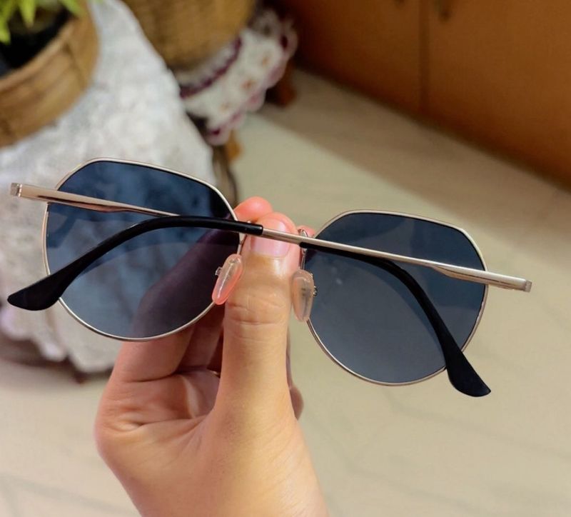 Hexagonal Blue Sunglass