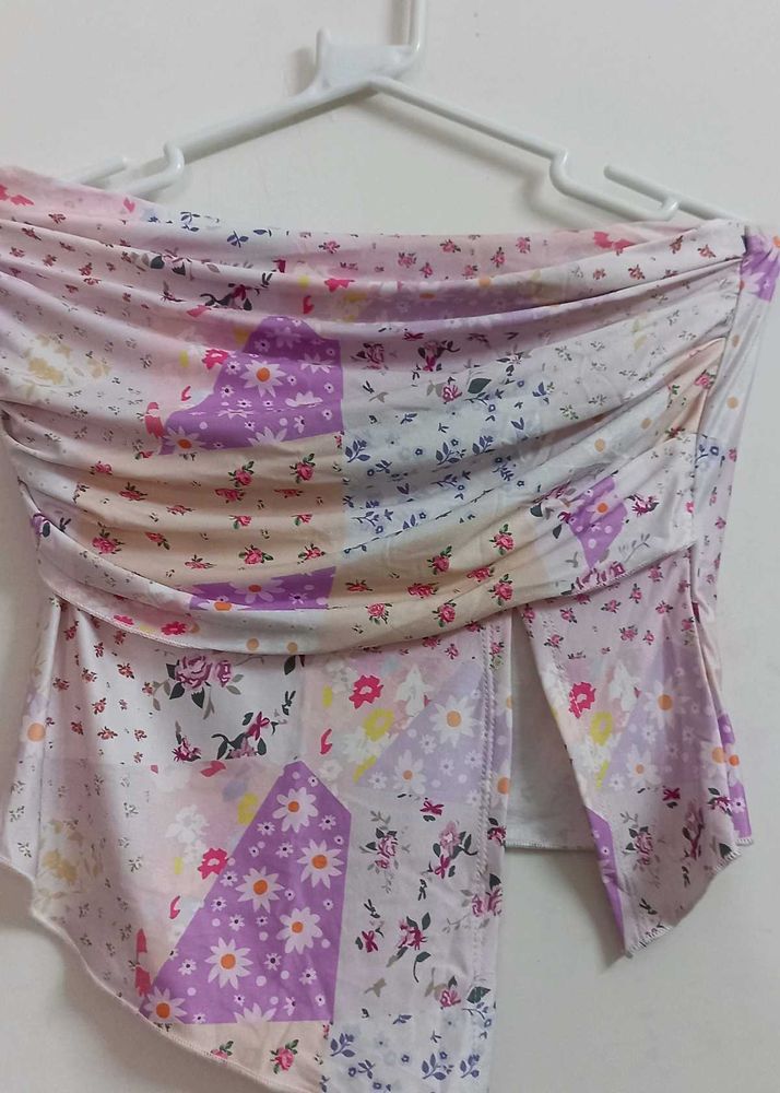 Floral Print Tube Top
