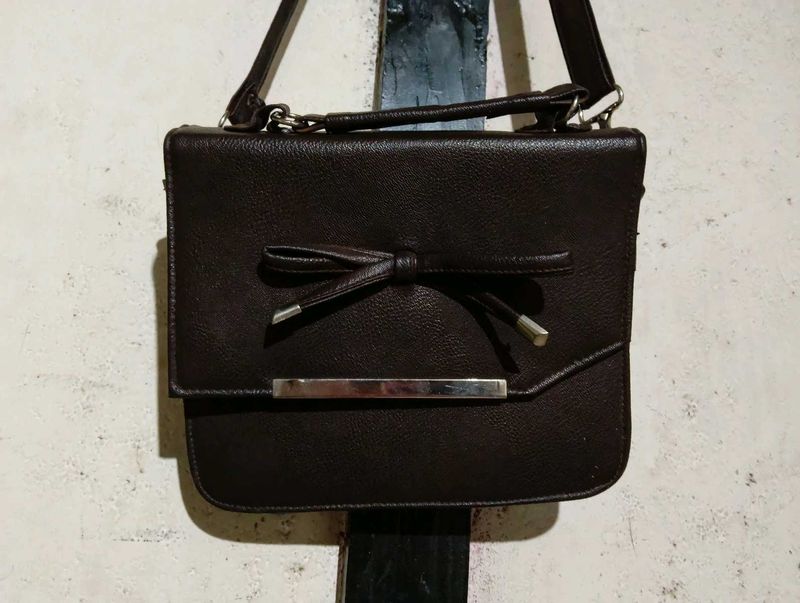 Brown Bow Accent Crossbody Bag 🤎