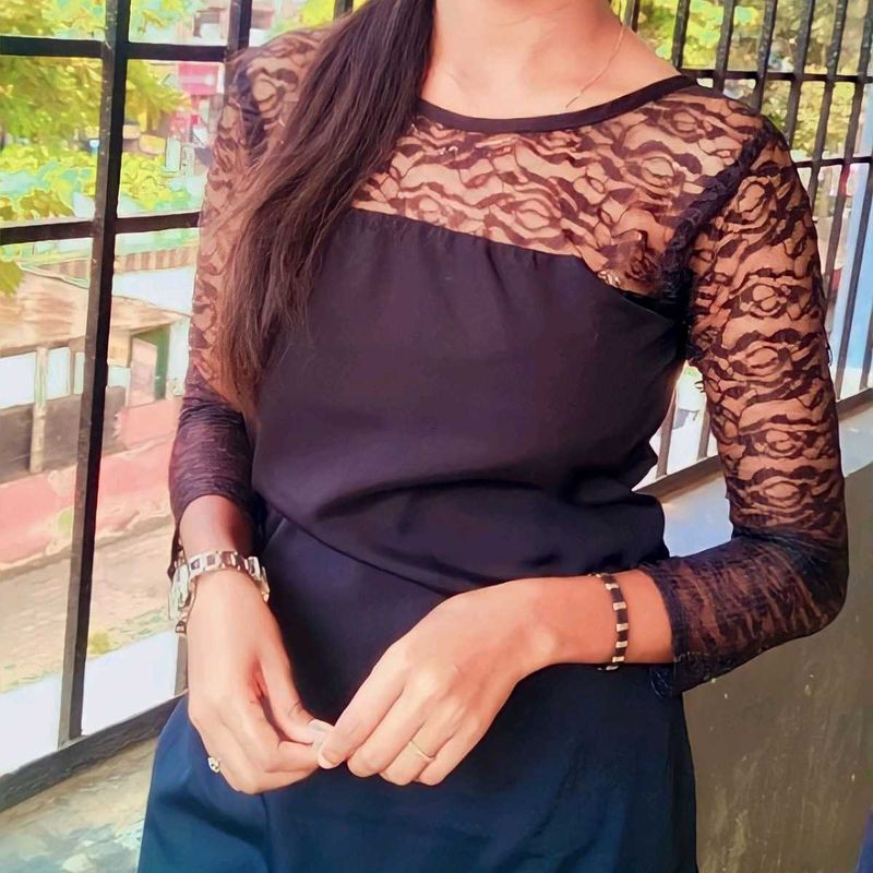 Elegant Black Lace Top