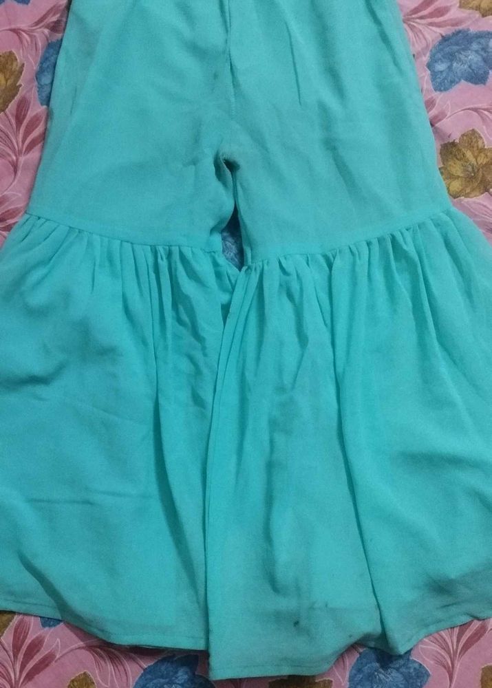 Women's Turquoise Palazzo Pants