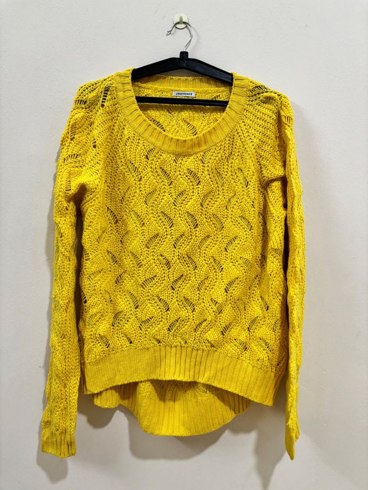 Mustard Yellow Woolen Knitted Sweater