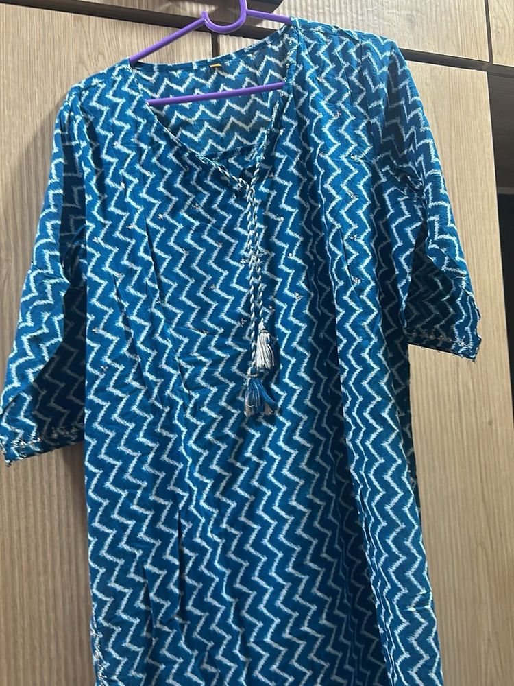 Blue Cotton 3 Pcs Set