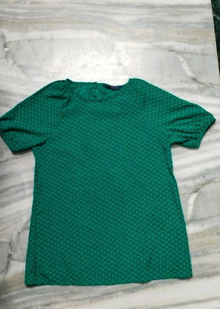 Green Printed Top