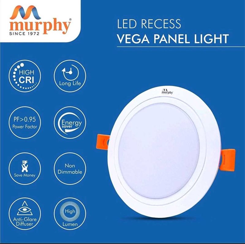 Murphy 10W Vega Round LED Cool White Panel Ceiling